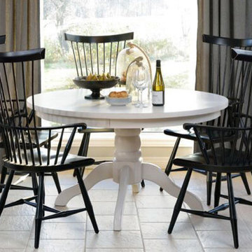 48" Round Pedestal Dining Table with Windsor Chairs
