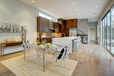 Example of a trendy dining room design in Austin