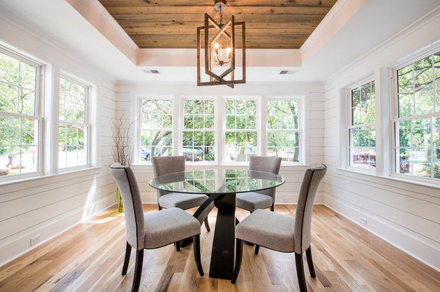Transitional Dining Room by Salt Marsh Contracting