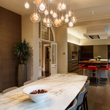 A Custom Chandelier in the Dining Area