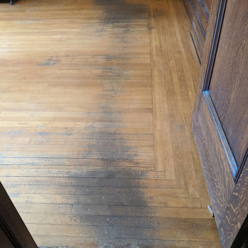 A Sand and Finish, done with a Custom Stain of a beautiful Ash Floor