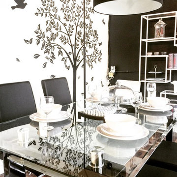 A Simple yet Modern Black and White Dining Space