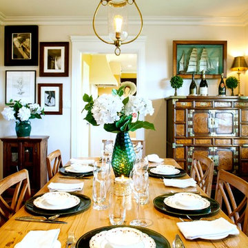 A warm dining room