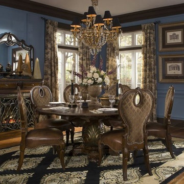 AICO The Sovereign Soft Mink Round Dining Table Set