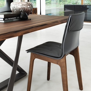 Alfa Leather Dining Chair by Bontempi Casa