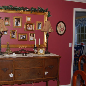 Antique Sideboard/Buffet & Photo Collage