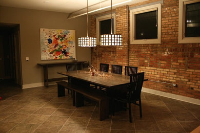 Transitional dining room photo in Grand Rapids