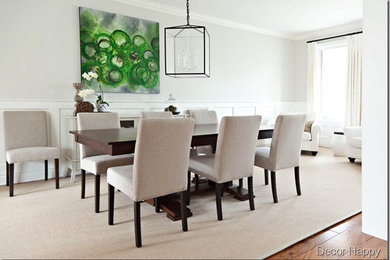 Design ideas for a contemporary dining room in Montreal.