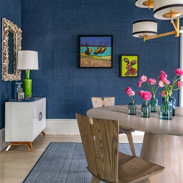 Artful view in dining room