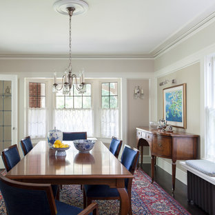 Large arts and crafts enclosed dining room photo in Seattle