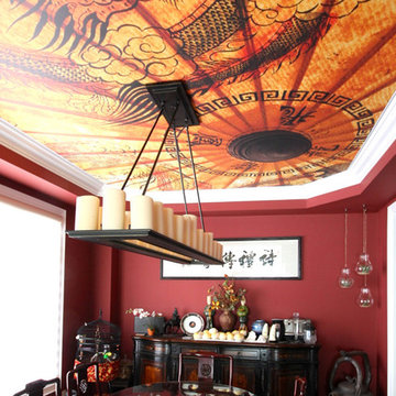Asian Art Ceiling in Dining Room