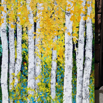 Aspen Birch Tree Original Acrylic Painting