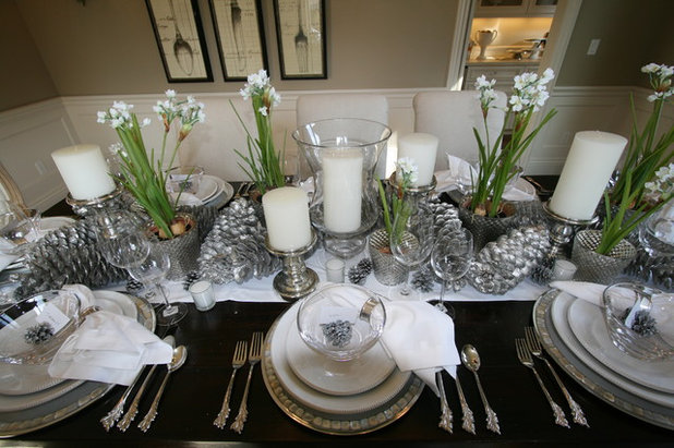 Traditional Dining Room Atherton Holiday House Tour