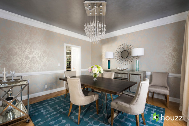 Transitional Dining Room by Rachel Oliver Design, LLC