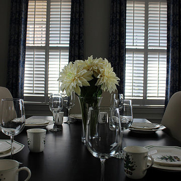 BabyGizmo Dining Room; Simplicity Shutters and Bali Draperies from Blinds.com
