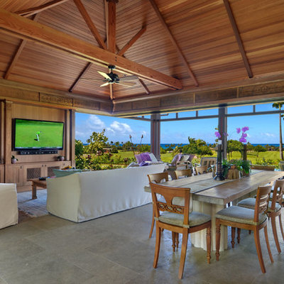 Inspiration for a tropical great room remodel in Hawaii