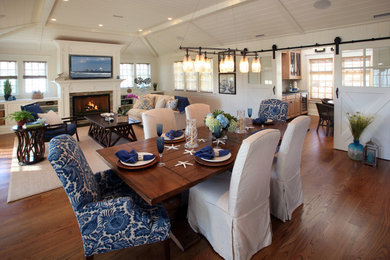 Example of a beach style dining room design in Philadelphia