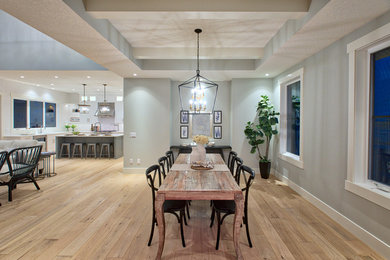 Example of a cottage dining room design in Calgary