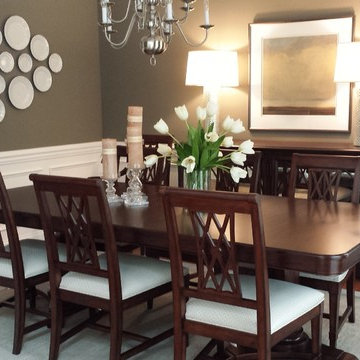 Beautiful Gray and Yellow Dining Room