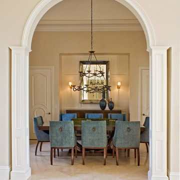 Beautiful Painted Dining Room Columns and Wall Paneling