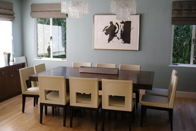 Пример оригинального дизайна: столовая в стиле неоклассика (современная классика)