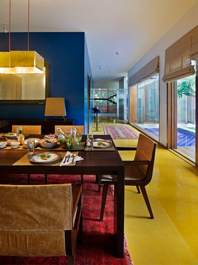 Eclectic Dining Room by Khosla Associates