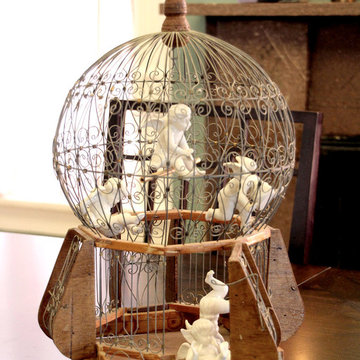 Birdcage Centerpiece with Somersaulting Angels