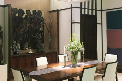 Example of a trendy dining room design in Detroit