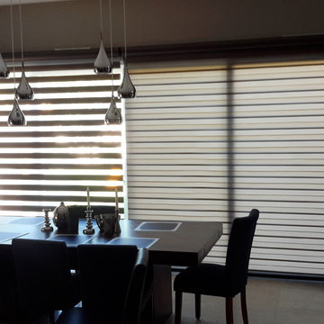 Black Blinds for Modern Dining Room