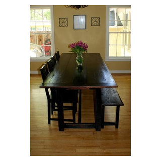 rubbed black dining table