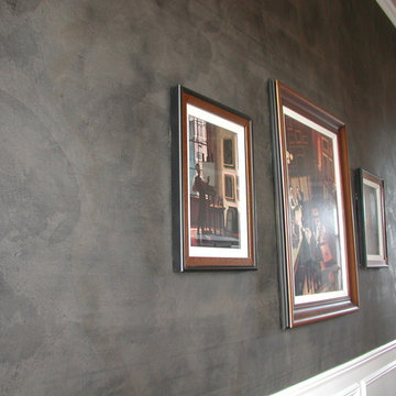 Black Plaster Accent Wall Dining Room