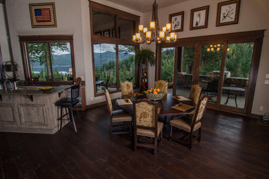 Inspiration for a rustic dining room remodel in Seattle