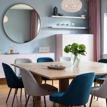 Blue and Pink Dining Room