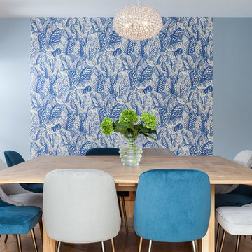 Blue and Pink Dining Room