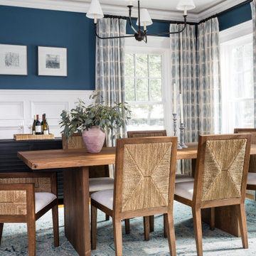 Blue & White Dining Room | Wellesley Home