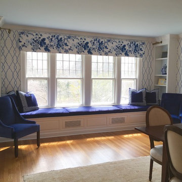 Blue and White New York Dining Room