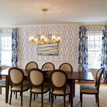 Blue and White New York Dining Room