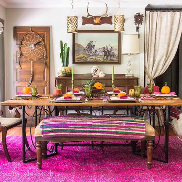 Bohemian, global collected dining rooms