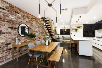 Design ideas for an industrial dining room in Perth.