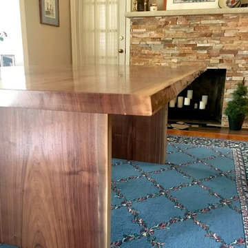 Book matched live edge walnut dining table