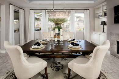 Example of a transitional dining room design in Las Vegas