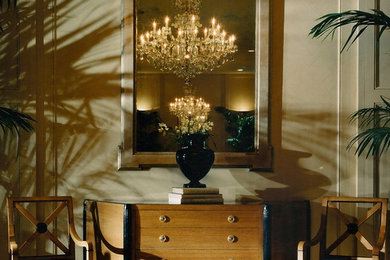 Пример оригинального дизайна: столовая в стиле фьюжн