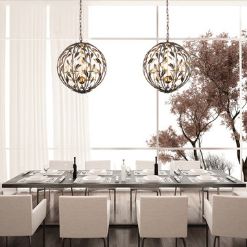 Broche Collection 6-Light 21" English Bronze Chandelier