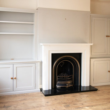 Bromborough, Wirral, Bespoke Alcove Cabinets With Enclosed Shelves