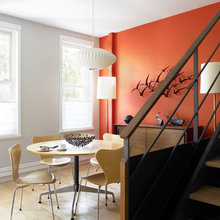 red orange accent wall