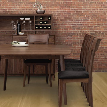 Catalina Dining Fixed Top Table and Chairs in Walnut
