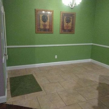 Ceramic Tile Floor + 6" baseboards and paint
