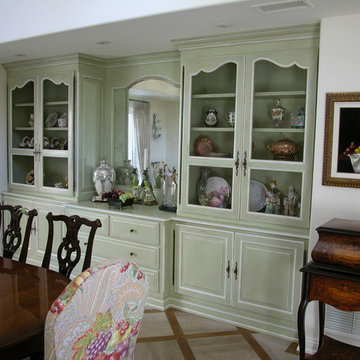 China cabinet and bar in dining room