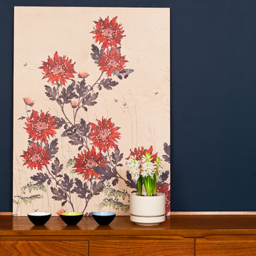 'Chrysanthemum - Flame' Birch Ply Print