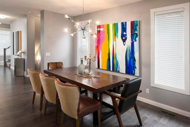 Inspiration for a transitional dining room remodel in Calgary